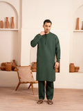 Green-Dot N Dot Andaaz Silk Kurta Pajama-Basil