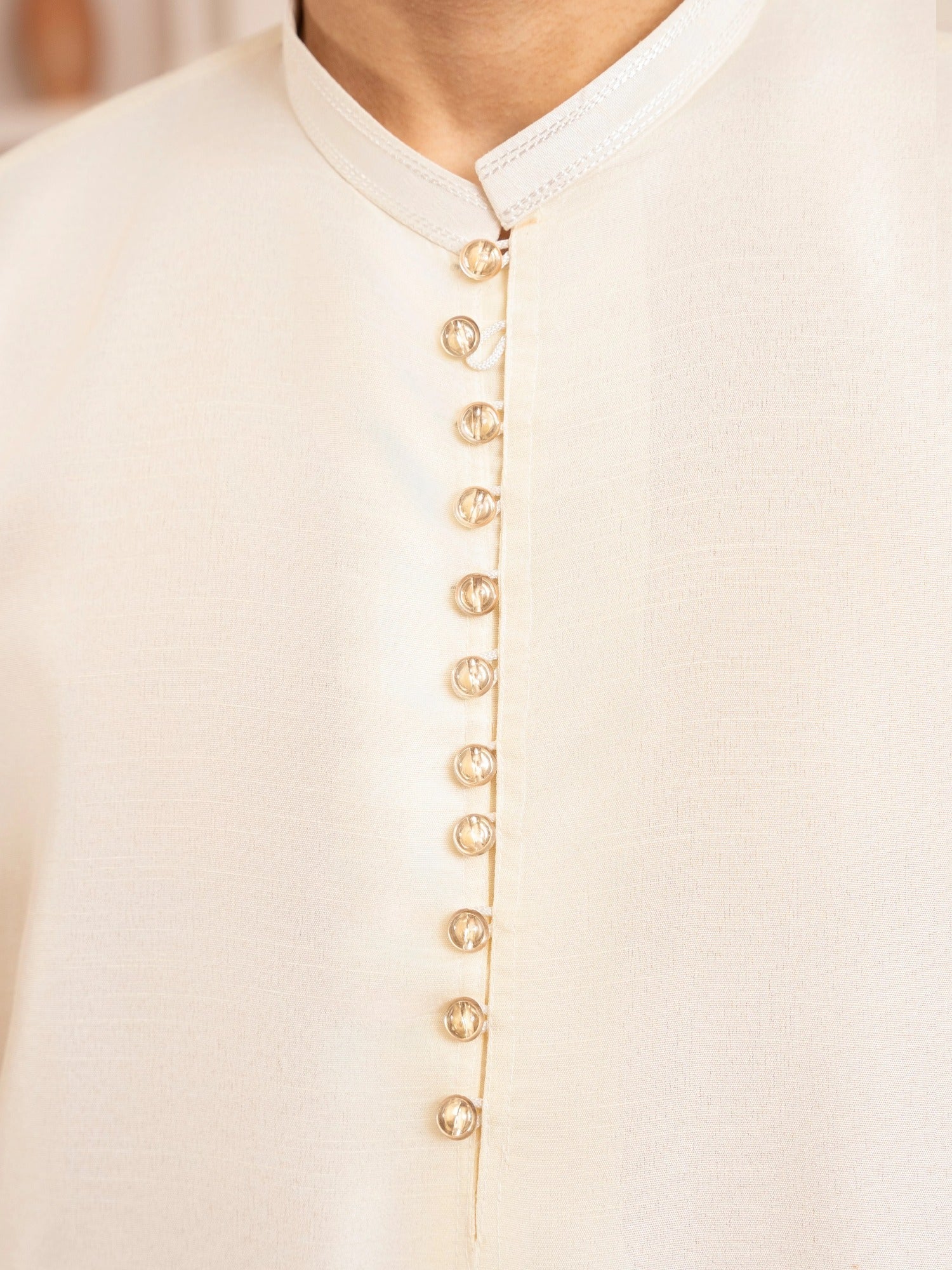 White-Dot N Dot Andaaz Silk Kurta Pajama-Ameer