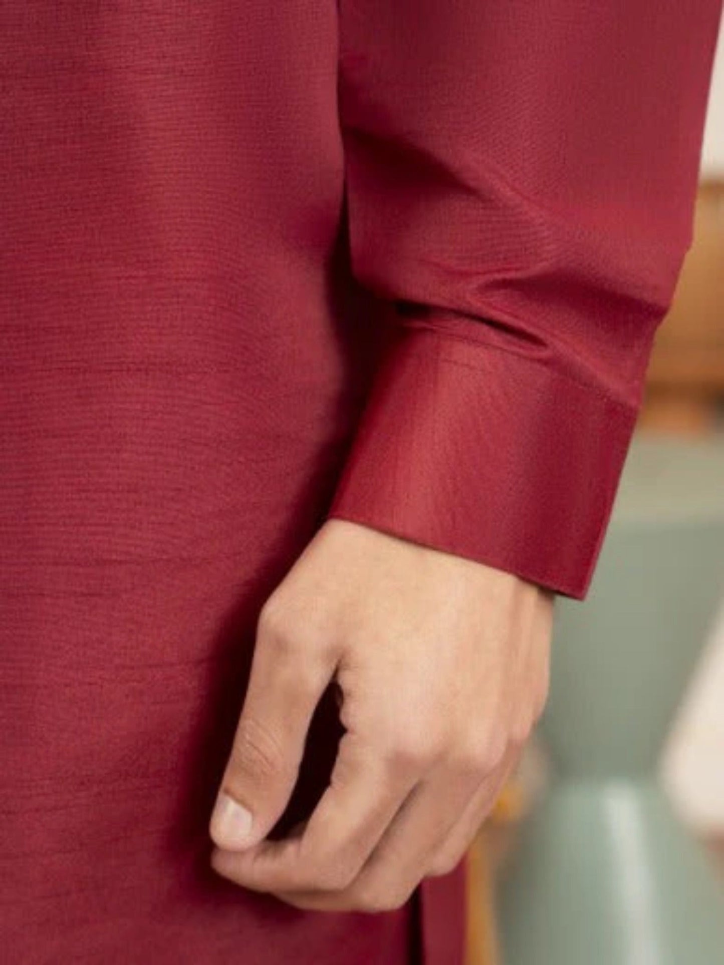 Red Dot N Dot Andaaz Silk Kurta Pajama-Rangrez