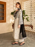 Black-Silai Libas Linen Embroidered Stitched 3-Piece Suit-Arfa