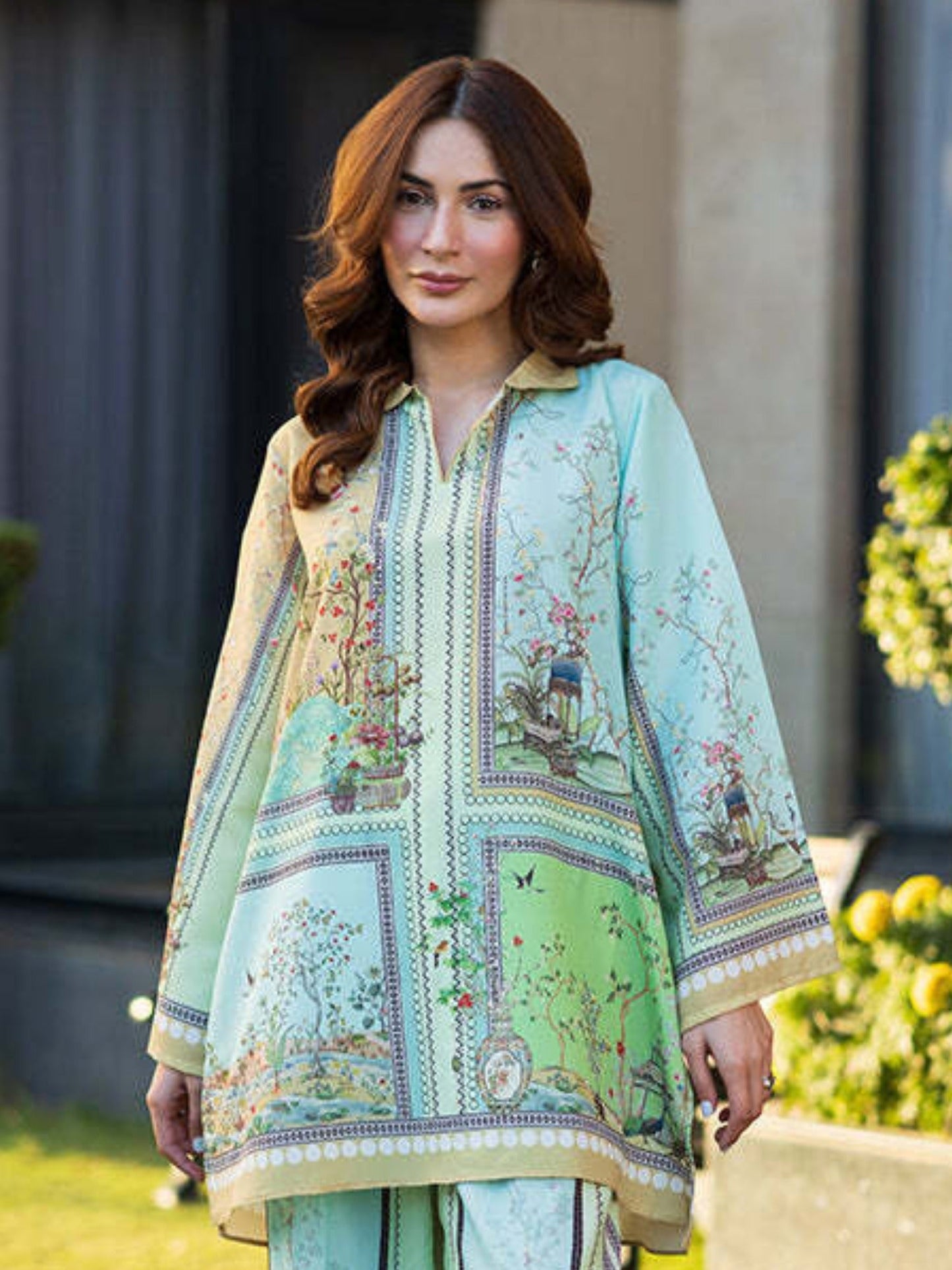 Blue MH Cloth House Blended Lawn Printed Co-Ord Set-Tarz