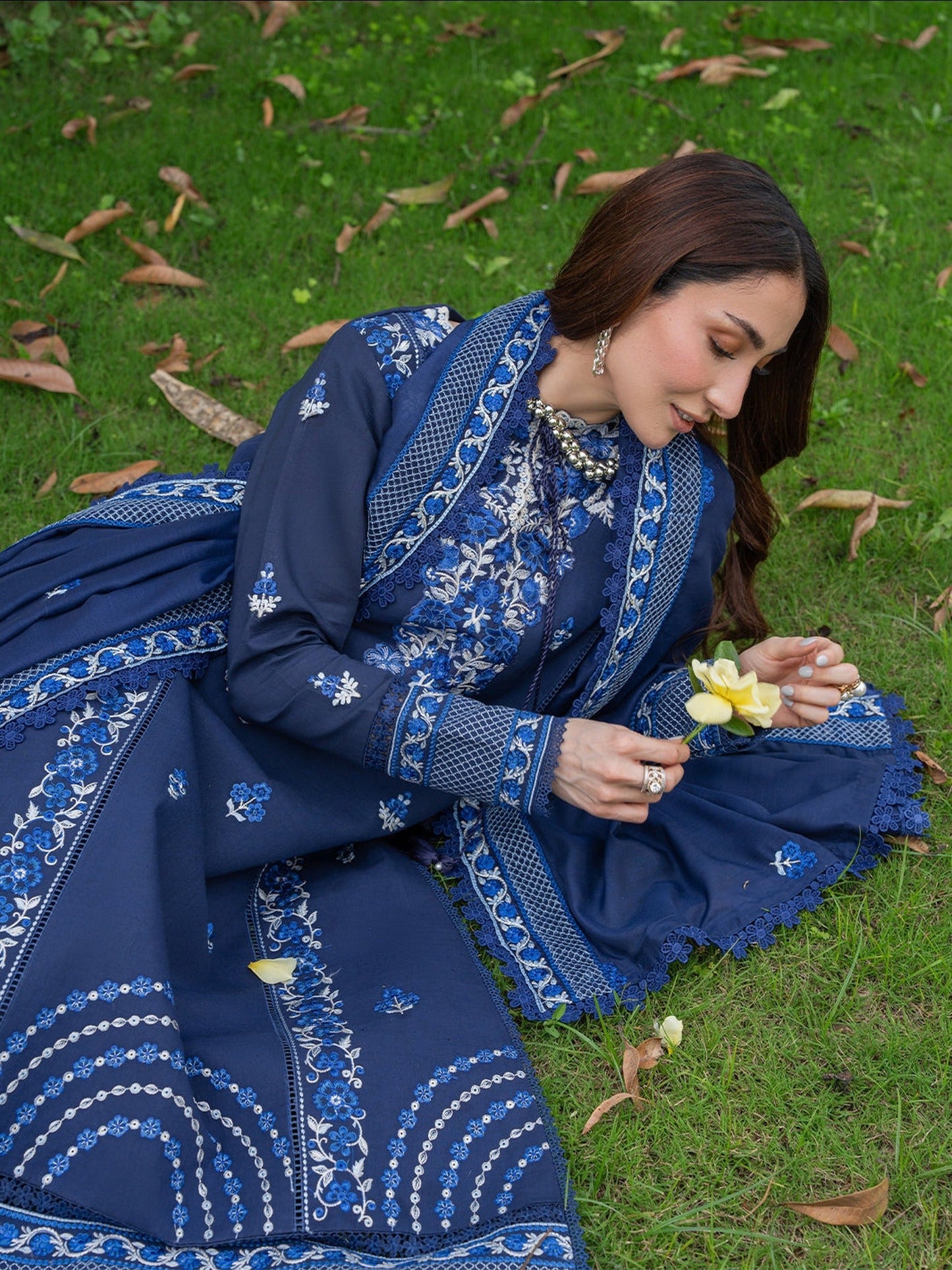 Blue Mahnur Amaya Lawn'26 Embroidered Unstitched 3-Piece Suit-MU-01