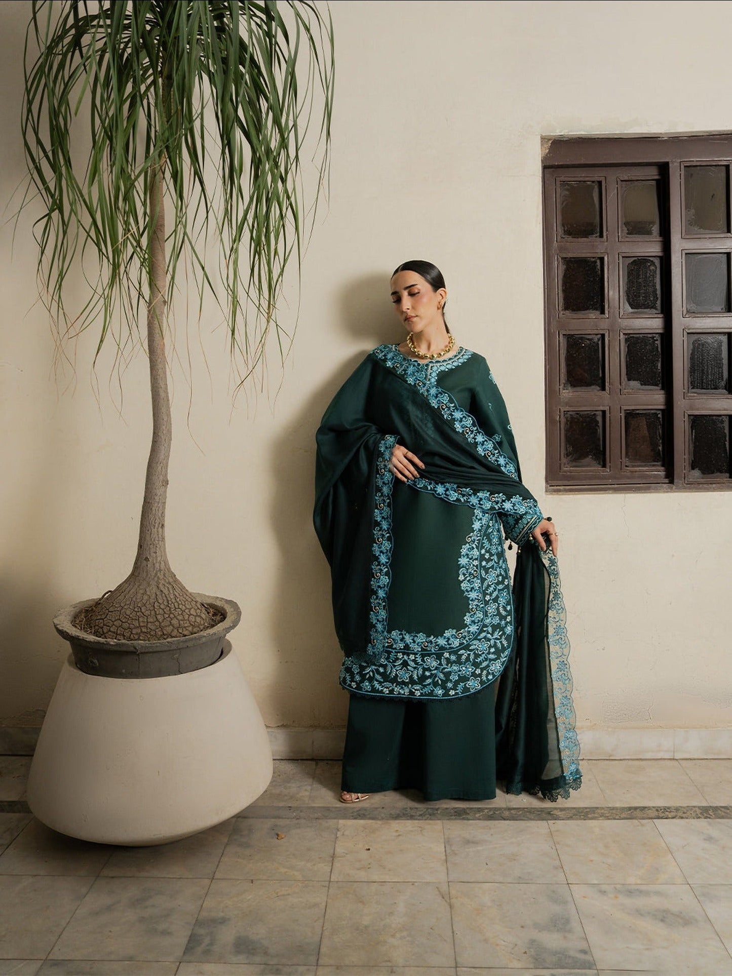 Green-Mahnur Amaya Lawn'26 Embroidered Unstitched 3-Piece Suit-MU-04