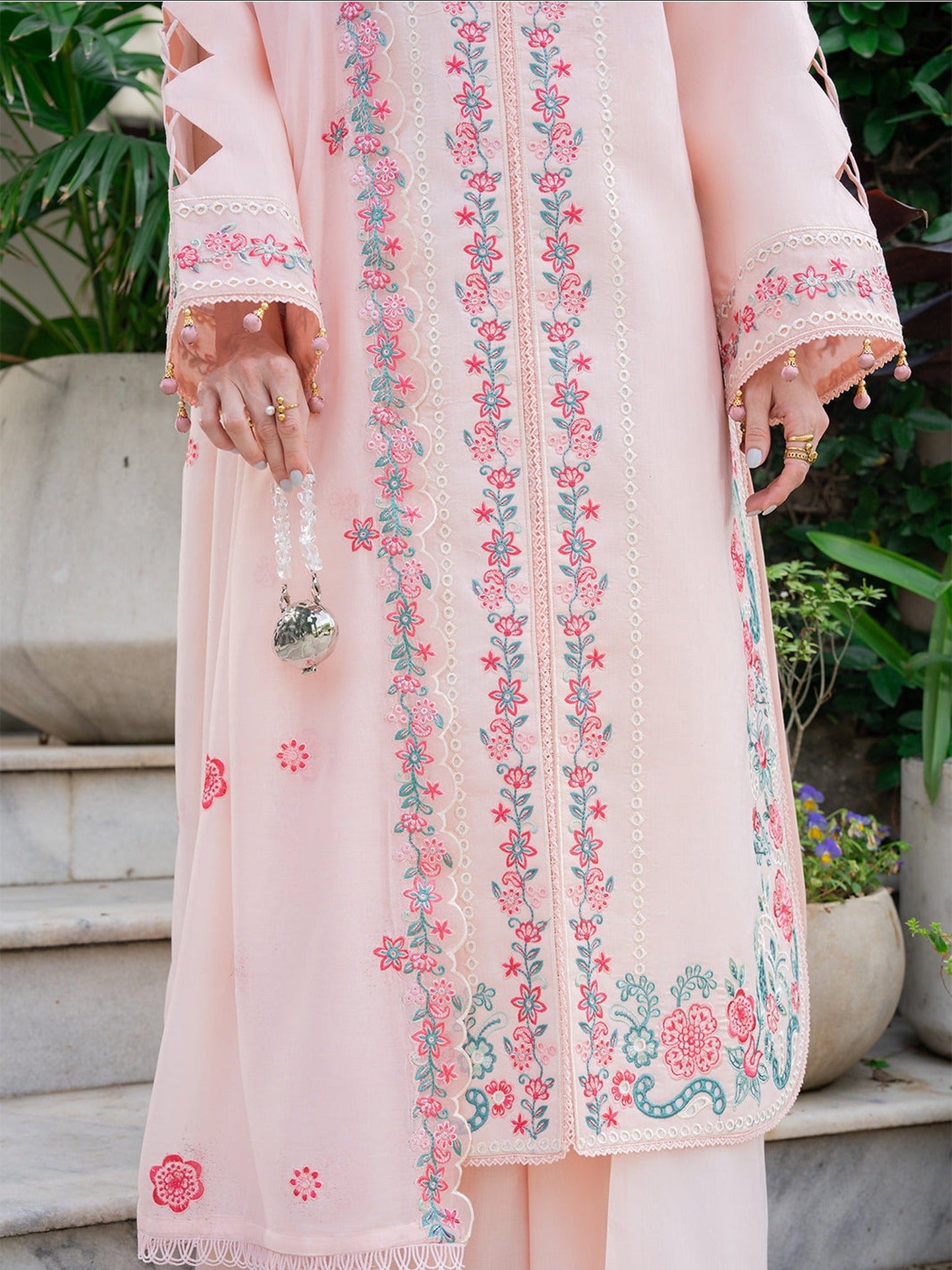 Pink Mahnur Amaya Lawn'26 Embroidered Unstitched 3-Piece Suit-MU-07