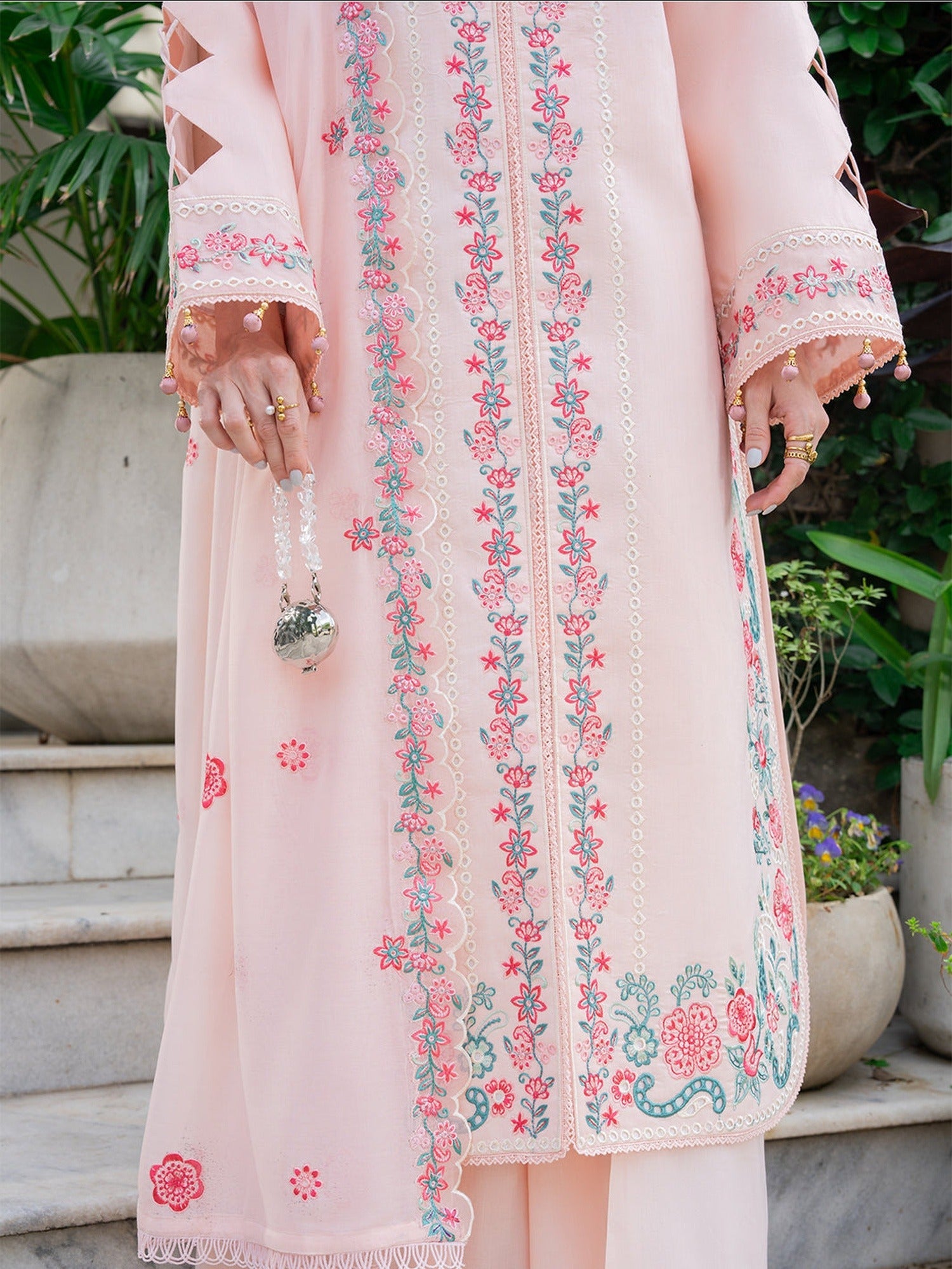 Pink Mahnur Amaya Lawn'26 Embroidered Unstitched 3-Piece Suit-MU-07