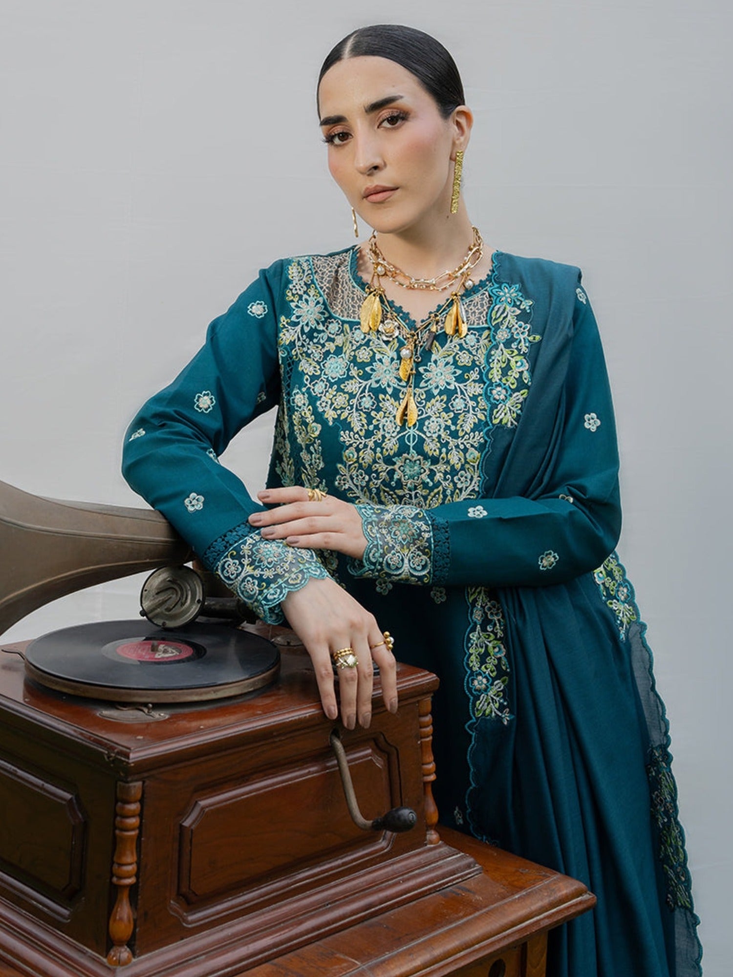 Blue Mahnur Amaya Lawn'26 Embroidered Unstitched 3-Piece Suit-MU-08