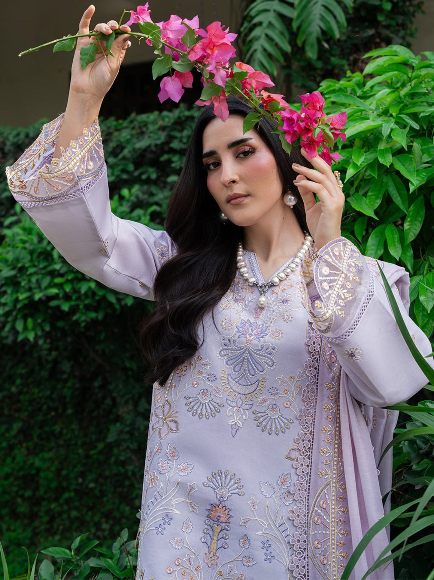 Lilac Mahnur Amaya Lawn'26 Embroidered Unstitched 3-Piece Suit-MU-14