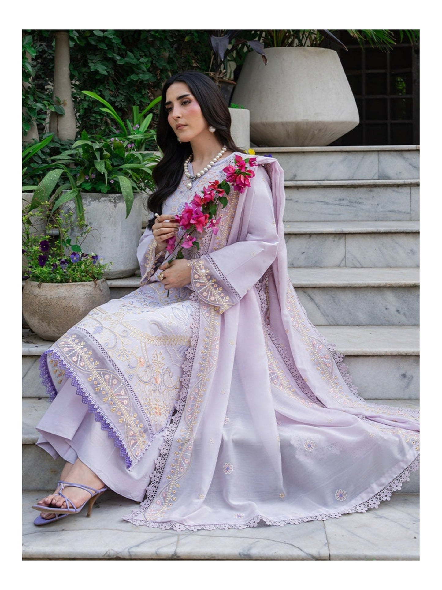 Lilac Mahnur Amaya Lawn'26 Embroidered Unstitched 3-Piece Suit-MU-14