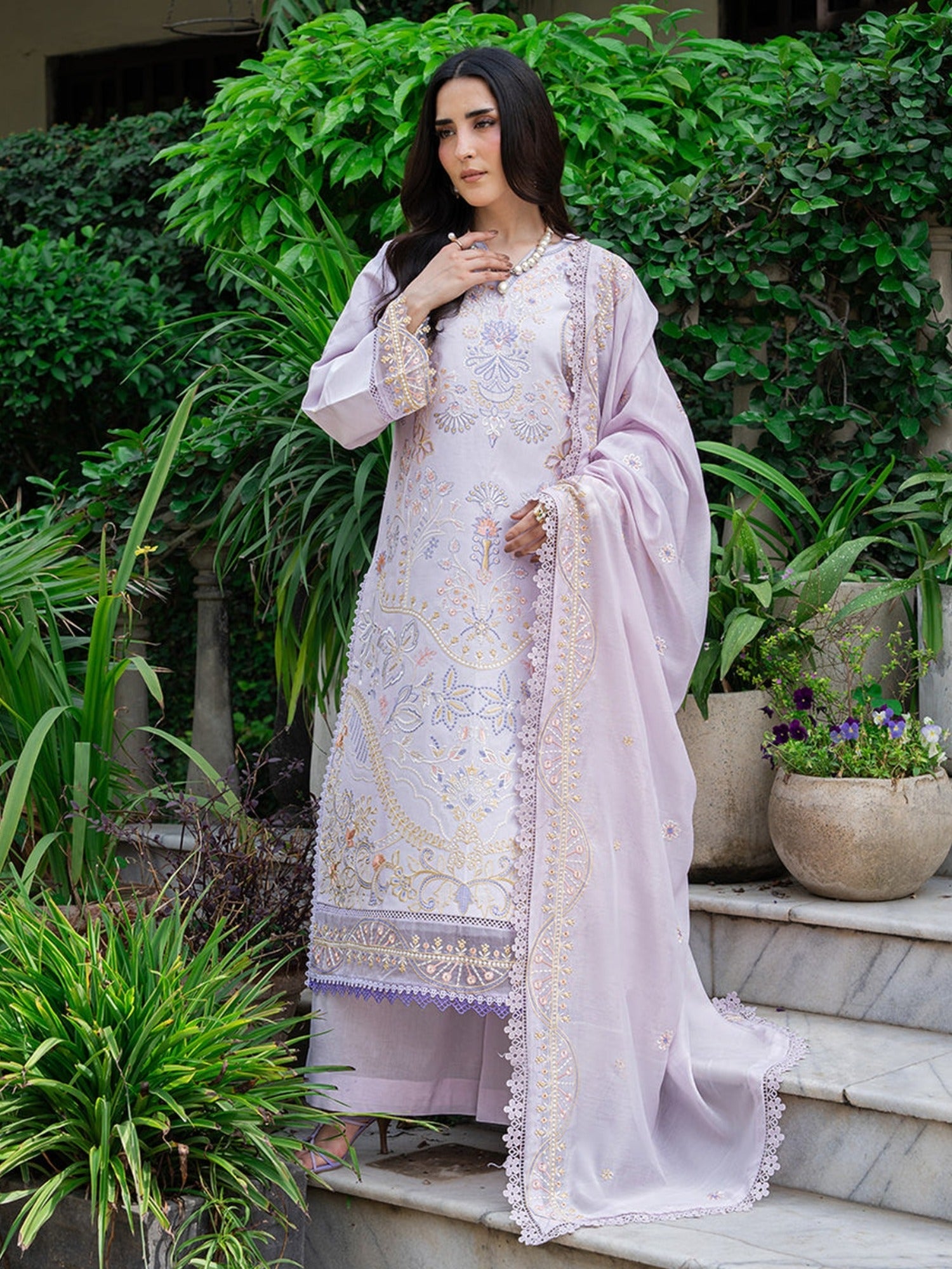 Lilac Mahnur Amaya Lawn'26 Embroidered Unstitched 3-Piece Suit-MU-14