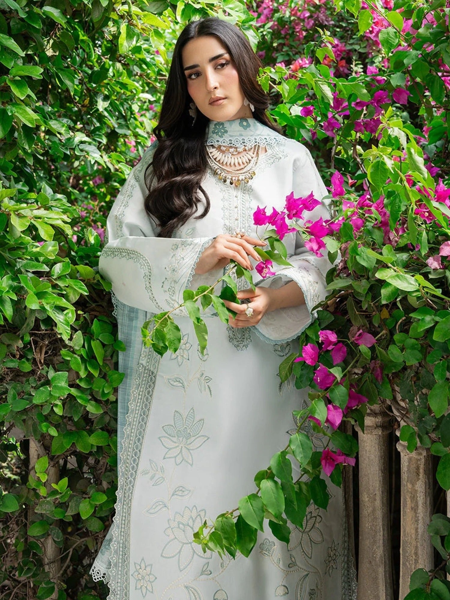 Blue Mahnur Amaya Lawn'26 Embroidered Unstitched 3-Piece Suit-MU-03