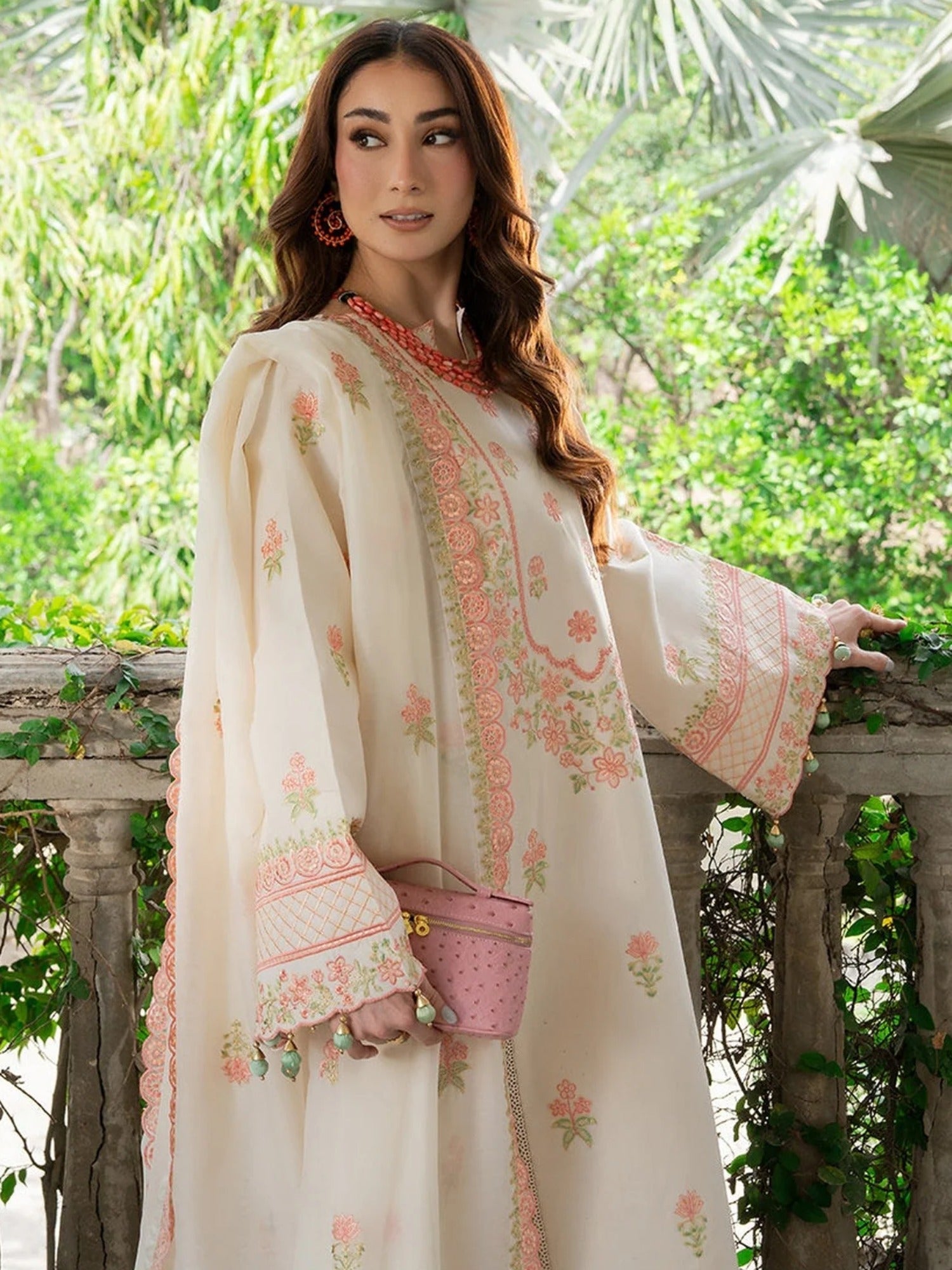 Cream Mahnur Amaya Lawn'26 Embroidered Unstitched 3-Piece Suit-MU-05