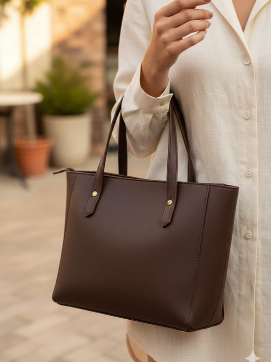 Brown-Zebaish Collection Tote Bag-ZB-085