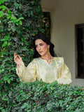 Yellow Mahnur Amaya Lawn'26 Embroidered Stitched 3-Piece Suit-MU-02