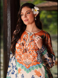 Cream Multi MH Cloth House Blended Lawn Printed Co-Ord Set-Gul Afshan