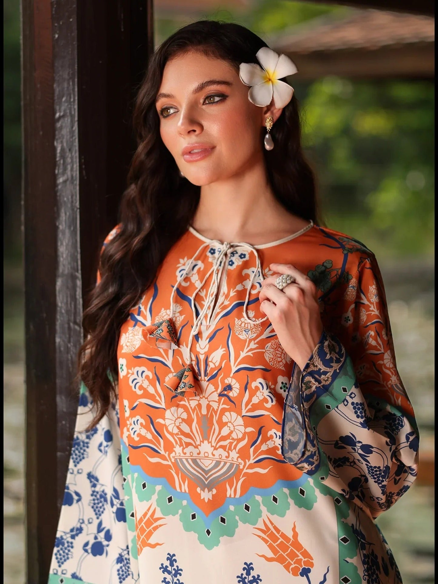 Cream Multi MH Cloth House Blended Lawn Printed Co-Ord Set-Gul Afshan