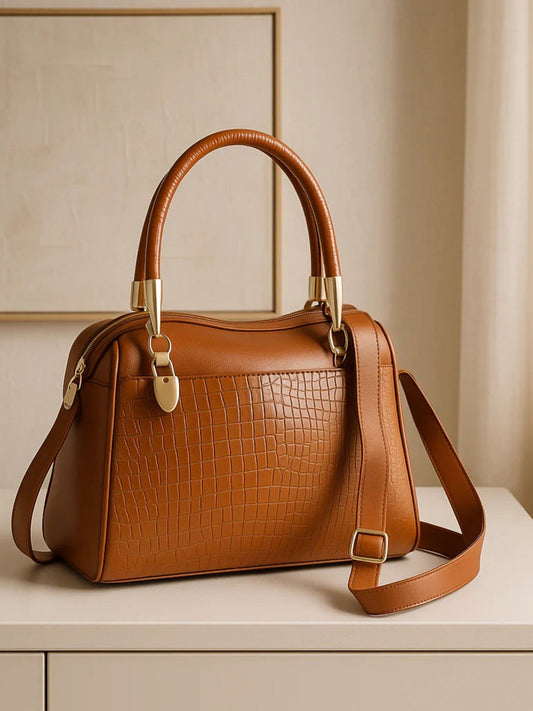 Orange-Zebaish Collection Hand Bag-ZB-063