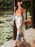 Cream Multi MH Cloth House Blended Lawn Printed Co-Ord Set-Gul Afshan