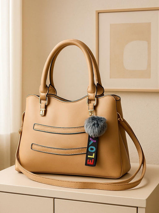 Beige-Zebaish Collection Hand Bag-ZB-061
