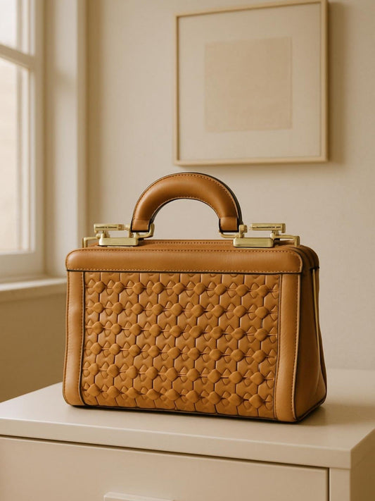 Brown-Zebaish Collection Hand Bag-ZB-058