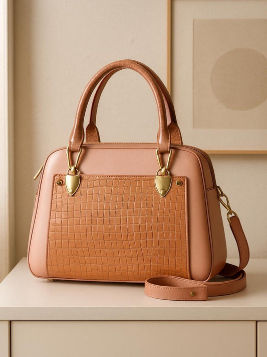 Orange and Coral-Zebaish Collection Hand Bag-ZB-057