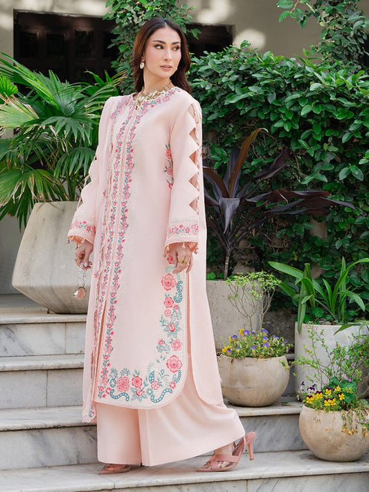 Pink Mahnur Amaya Lawn'26 Embroidered Stitched 3-Piece Suit-MU-07
