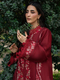 Maroon Mahnur Amaya Lawn'26 Embroidered Stitched 3-Piece Suit-MU-09