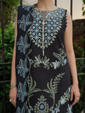 Black Mahnur Amaya Lawn'26 Embroidered Stitched 3-Piece Suit-MU-11