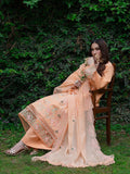 Orange Mahnur Amaya Lawn'26 Embroidered Stitched 3-Piece Suit-MU-12