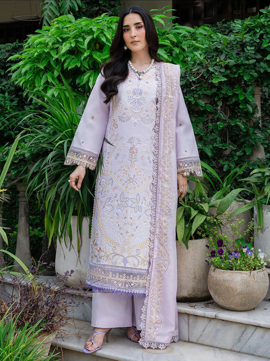 Lilac Mahnur Amaya Lawn'26 Embroidered Stitched 3-Piece Suit-MU-14