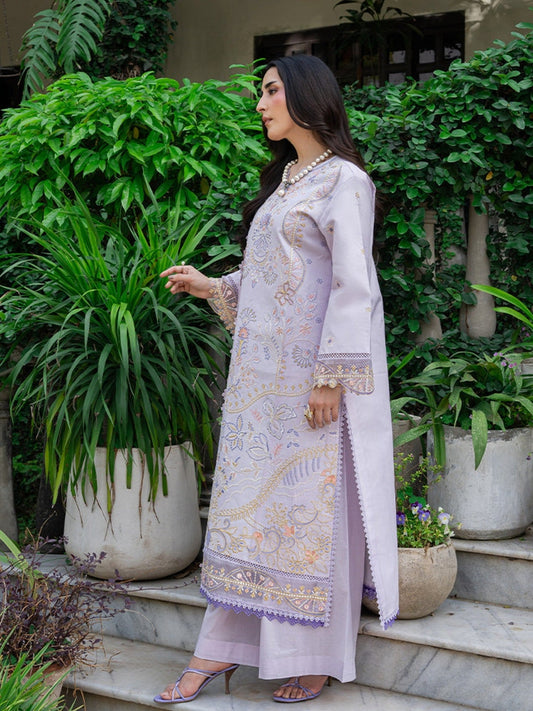 Lilac Mahnur Amaya Lawn'26 Embroidered Stitched 3-Piece Suit-MU-14