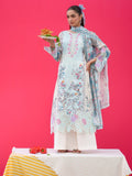 Blue Parishay Azmir Printed Lawn'26 Embroidered Unstitched 3-Piece Suit-AZ-11