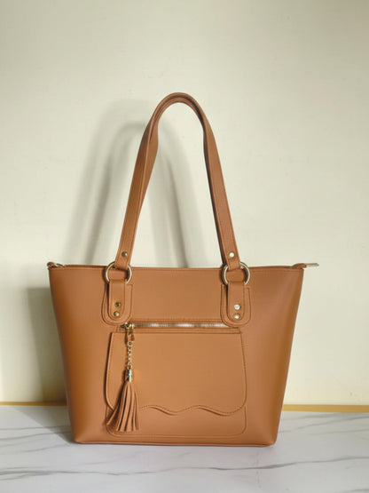 Brown-Zebaish Collection Tote Bag-ZB-045