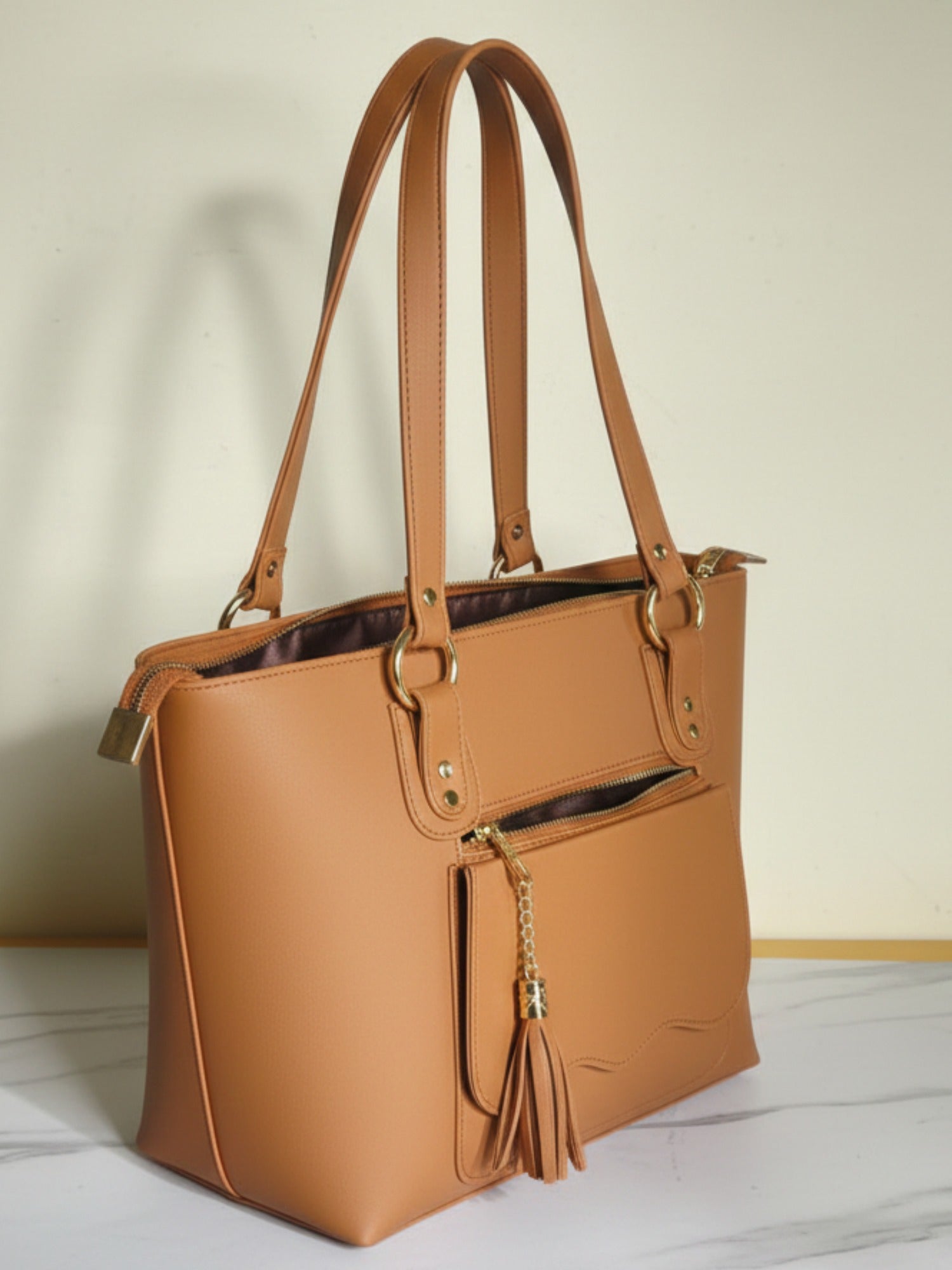 Brown-Zebaish Collection Tote Bag-ZB-045