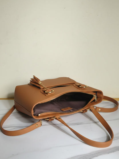 Brown-Zebaish Collection Tote Bag-ZB-045