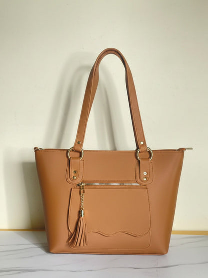 Brown-Zebaish Collection Tote Bag-ZB-045