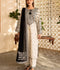 Ayat Closet Linen Embroidered Stitched 3-Piece Suit-White Lime