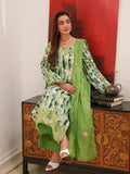 Green Parishay Azmir Printed Lawn '26 Embroidered Unstitched 3-Piece Suit-AZ-01