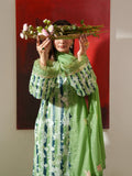 Green Parishay Azmir Printed Lawn '26 Embroidered Unstitched 3-Piece Suit-AZ-01