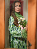 Green Parishay Azmir Printed Lawn '26 Embroidered Unstitched 3-Piece Suit-AZ-01