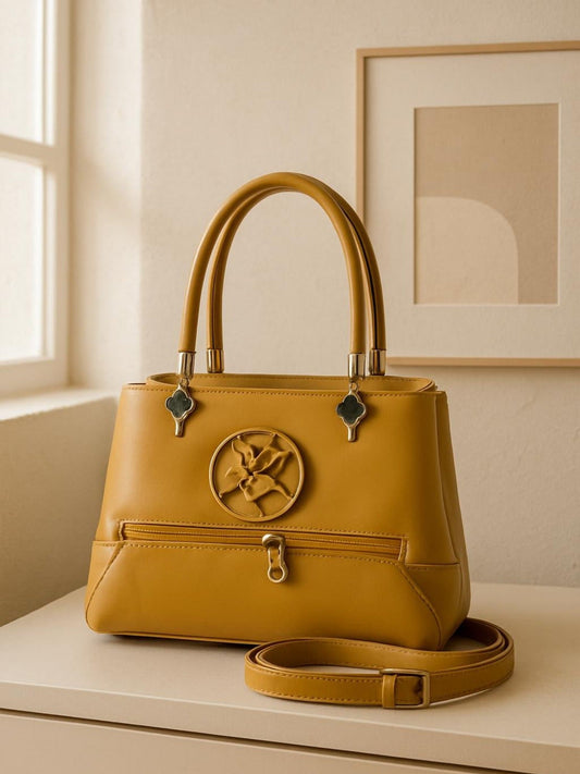 Musterd Yellow-Zebaish Collection Hand Bag-ZB-043