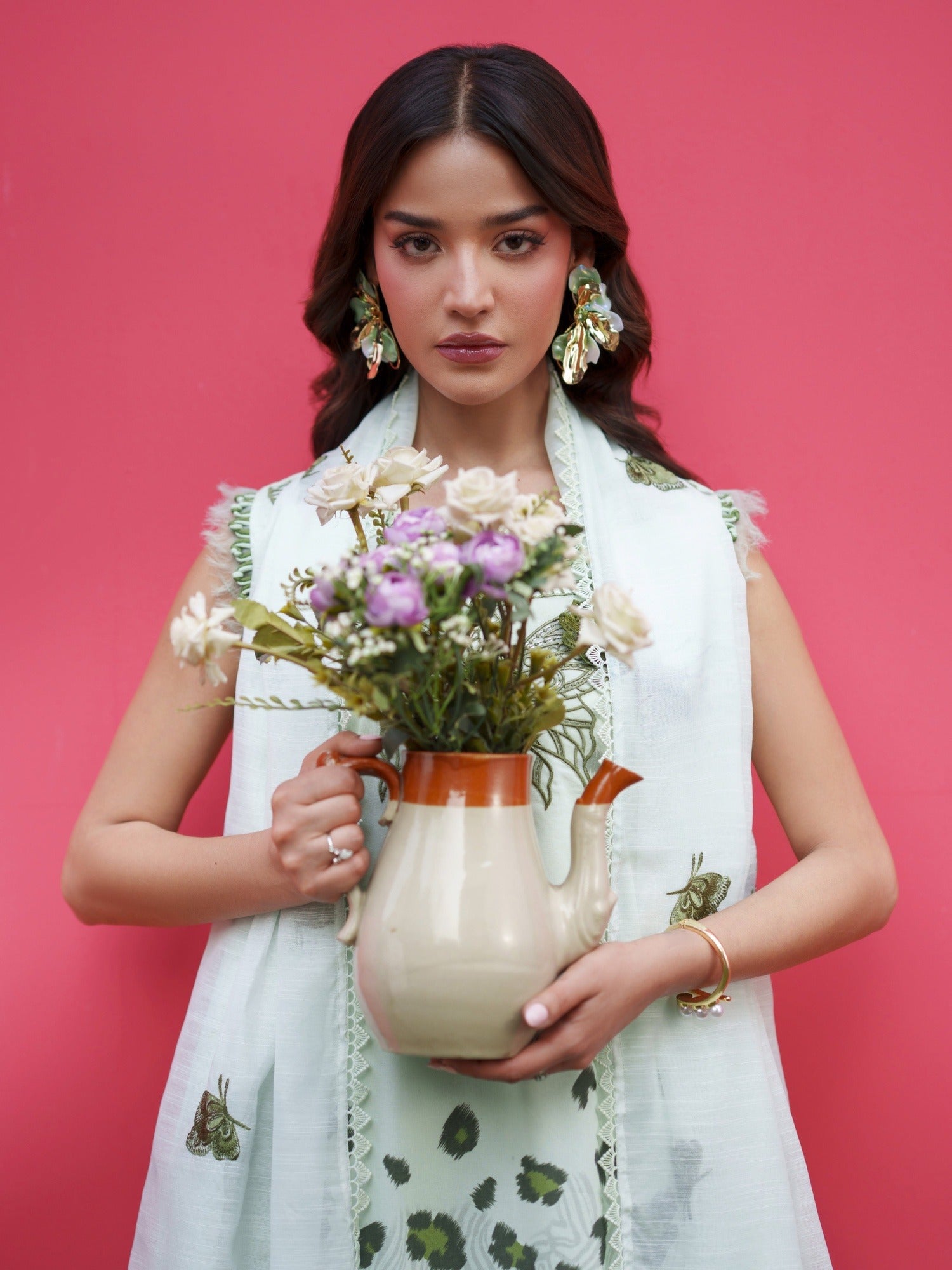 Green Parishay Azmir Printed Lawn '26 Embroidered Unstitched 3-Piece Suit-AZ-03