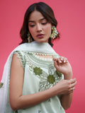 Green Parishay Azmir Printed Lawn '26 Embroidered Unstitched 3-Piece Suit-AZ-03