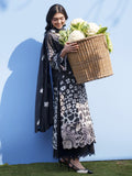 Black Parishay Azmir Printed Lawn '26 Embroidered Unstitched 3-Piece Suit-AZ-04