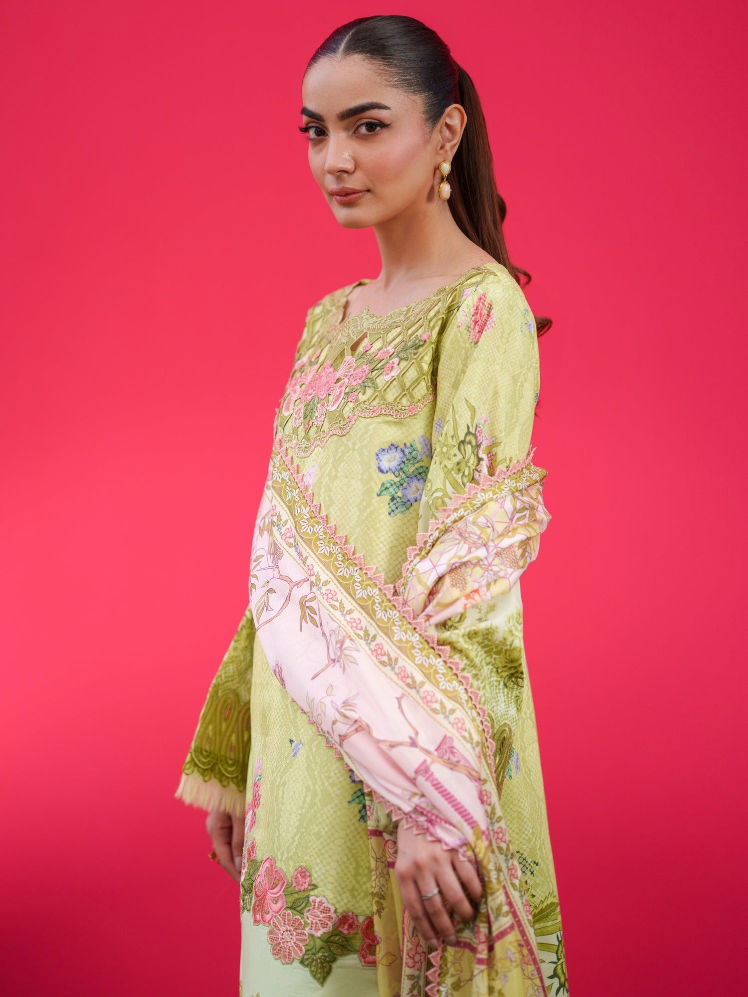 Mint Green Parishay Azmir Printed Lawn'26 Embroidered Unstitched 3-Piece Suit-AZ-05
