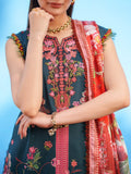 Blue Parishay Azmir Printed Lawn'26 Embroidered Unstitched 3-Piece Suit-AZ-10