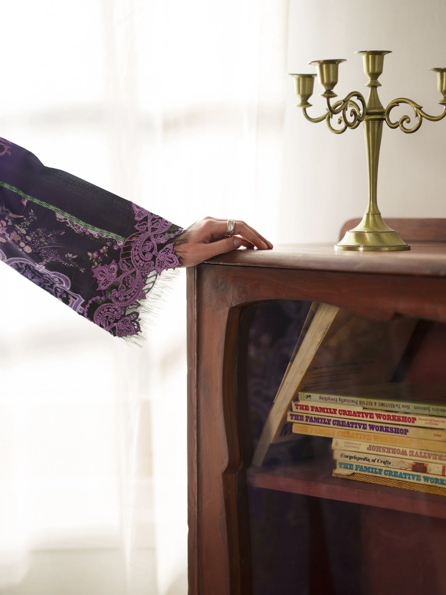 Purple Parishay Azmir Printed Lawn'26 Embroidered Unstitched 3-Piece Suit-AZ-13