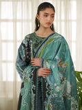Green Parishay Azmir Printed Lawn'26 Embroidered Unstitched 3-Piece Suit-AZ-14