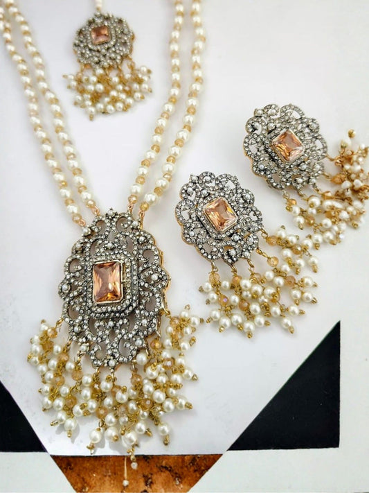 Champagne-Orya Jewellery Champagne Pearl Jewellery Set