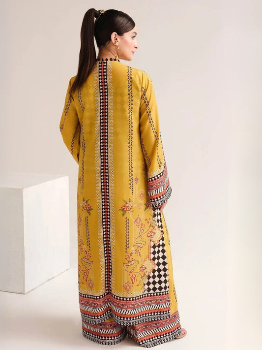 Yellow MH Cloth House Blended Lawn Printed Co-Ord Set-Roshanzar