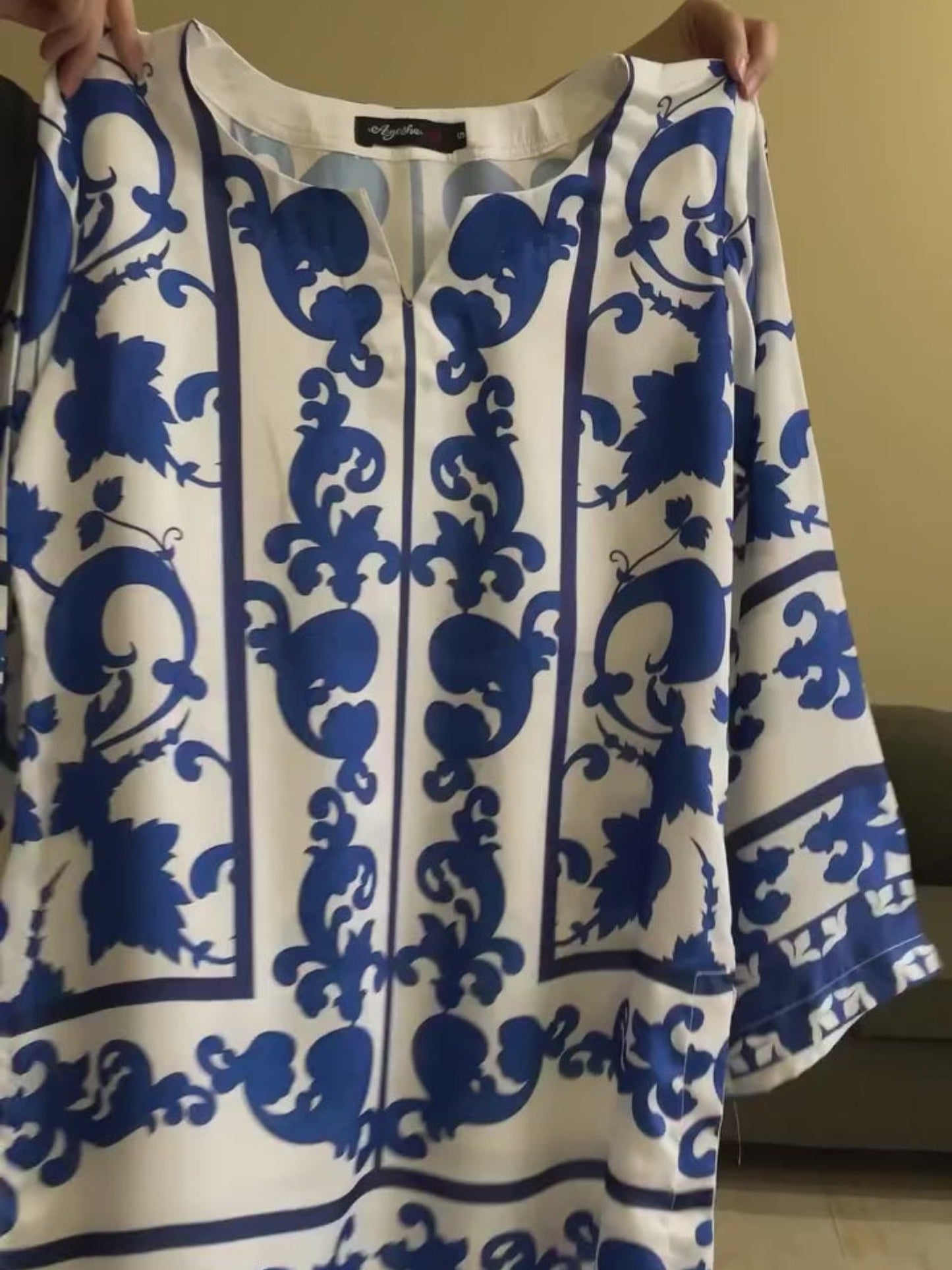 Cream Blue MH Cloth House Blended Lawn Printed Co-Ord Set-Tasawur